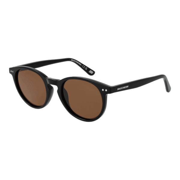 Skechers Rund Sonnenbrille SE6275 4801H in Schwarz – 45° Seitenansicht