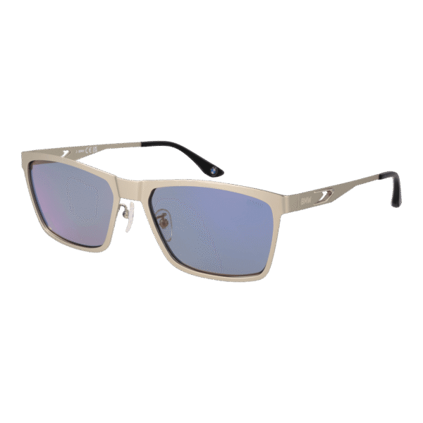 BMW Rechteck Sonnenbrille BW0048-H 5817Z in Silber – 45° Seitenansicht