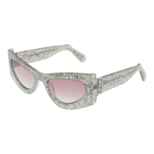GCDS Katzenaugen Sonnenbrille GD0036 5424U in Silber – 45° Seitenansicht