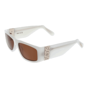 GCDS Rechteck Sonnenbrille GD0037 5721E in Weiß – 45° Seitenansicht