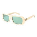 GCDS Oval Sonnenbrille GD0039 5421Q in Creme – 45° Seitenansicht