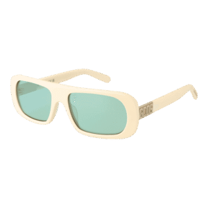 GCDS Oval Sonnenbrille GD0039 5421Q in Creme – 45° Seitenansicht