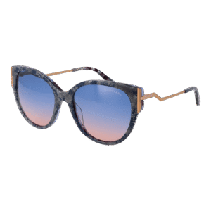 Marciano by Guess Schmetterling Sonnenbrille GM0834 5692W in Blau – 45° Seitenansicht