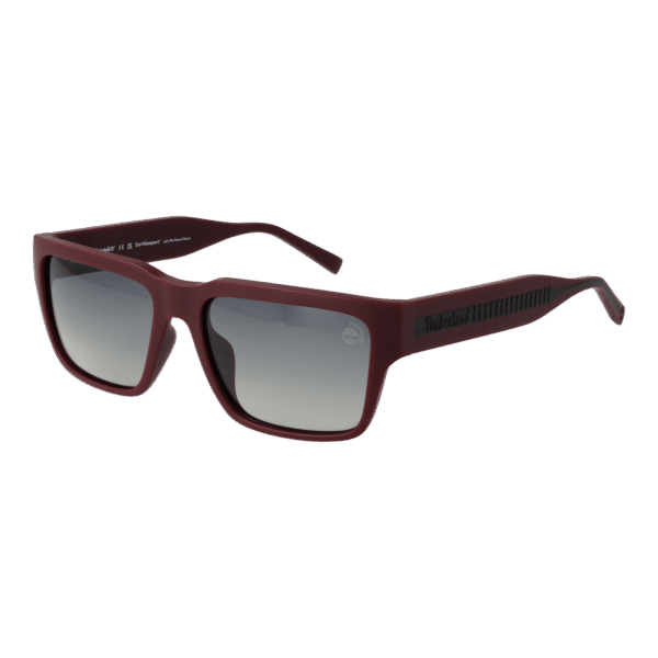 Timberland Sonnenbrille TB9336-H 5667D – 45° Seitenansicht Timberland Rechteck Sonnenbrille TB9336-H 5667D in Burgunder – 45° Seitenansicht