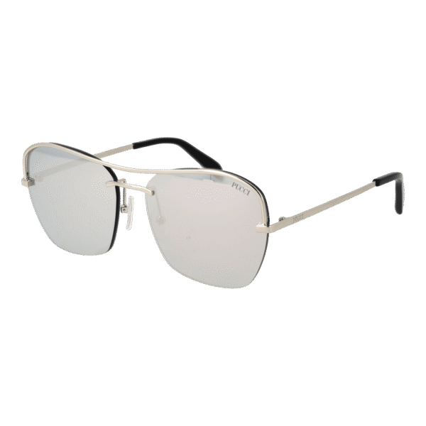 Pucci Quadrat Sonnenbrille EP0225 5616C in Silber – 45° Seitenansicht