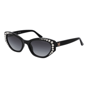 Marciano by Guess Oval Sonnenbrille GM00001 5501B in Schwarz – 45° Seitenansicht