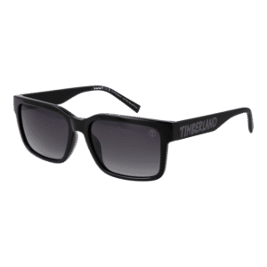 Timberland Rechteck Sonnenbrille TB00012 5401B in Schwarz – 45° Seitenansicht