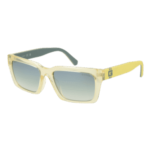 Guess Rechteck Sonnenbrille GU00121 5639C in Gelb – 45° Seitenansicht