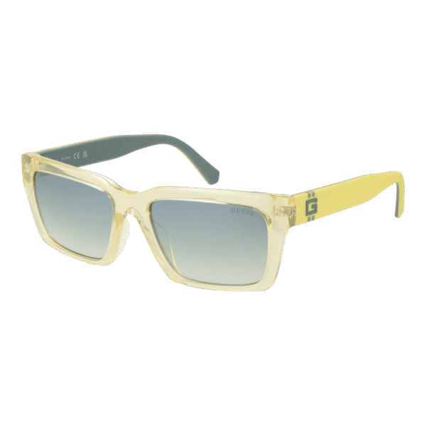 Guess Rechteck Sonnenbrille GU00121 5639C in Gelb – 45° Seitenansicht