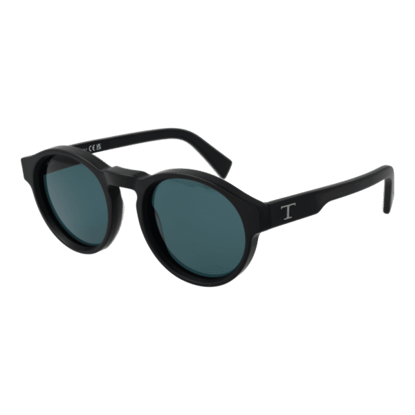 Tod's Rund Sonnenbrille TO0368 5202V in Schwarz – 45° Seitenansicht