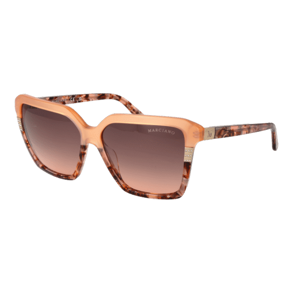 Marciano by Guess Sonnenbrille GM00009 5844F – 45° Seitenansicht Marciano by Guess Quadrat Sonnenbrille GM00009 5844F in Orange – 45° Seitenansicht