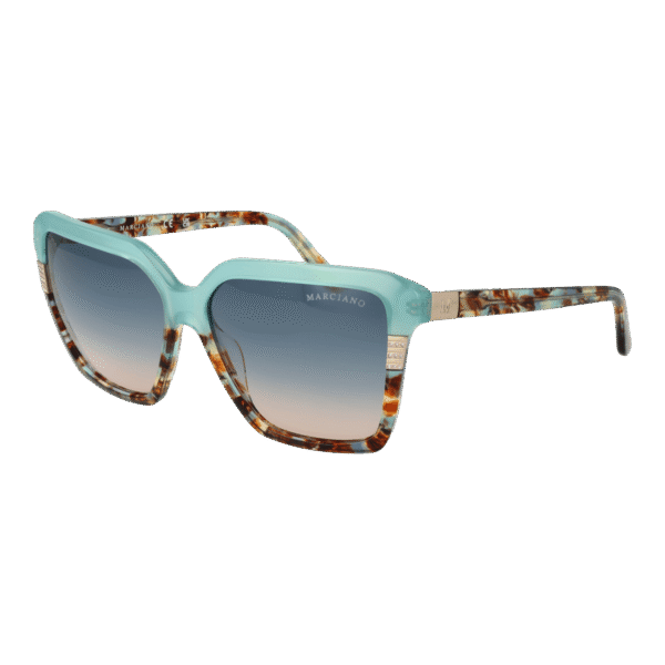 Marciano by Guess Quadrat Sonnenbrille GM00009 5889W in Türkis – 45° Seitenansicht