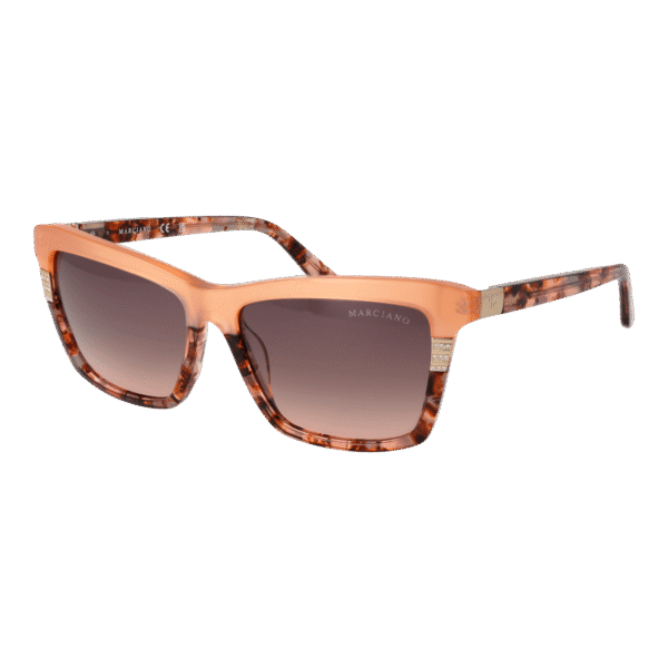 Marciano by Guess Rechteck Sonnenbrille GM00010 5744F in Orange – 45° Seitenansicht