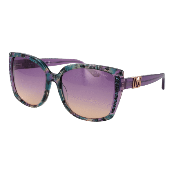 Marciano by Guess Quadrat Sonnenbrille GM00013 5983Z in Lila – 45° Seitenansicht