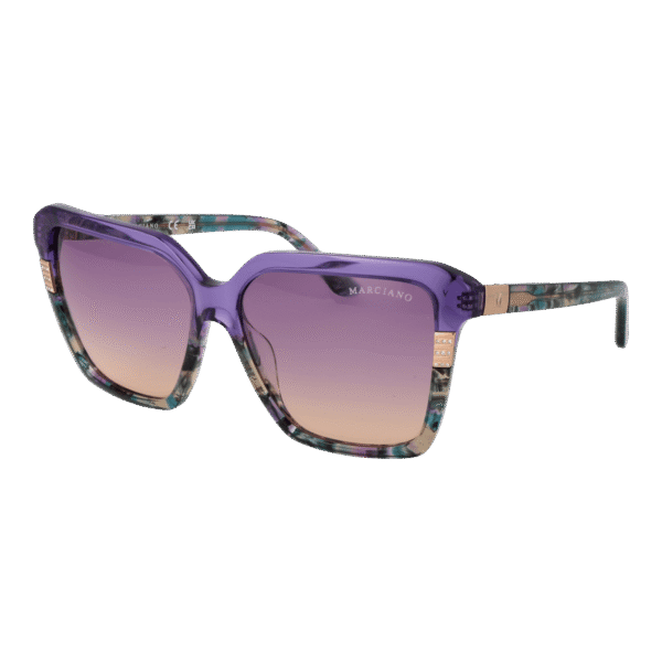 Marciano by Guess Quadrat Sonnenbrille GM00009 5881Z in Lila – 45° Seitenansicht