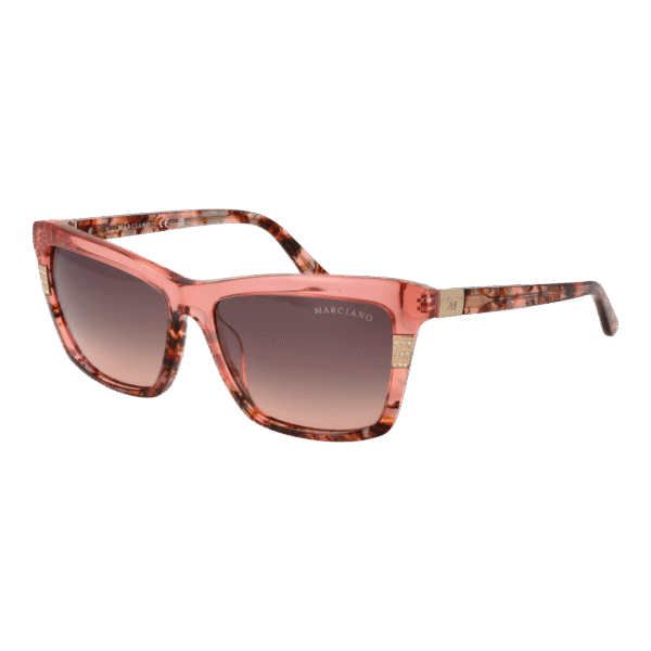Marciano by Guess Rechteck Sonnenbrille GM00010 5774F in Rosa – 45° Seitenansicht
