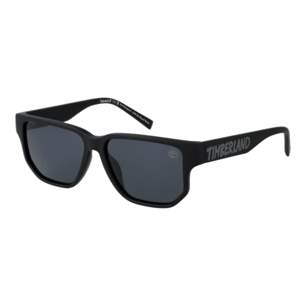 Timberland Rechteck Sonnenbrille TB00013 5102D in Schwarz – 45° Seitenansicht