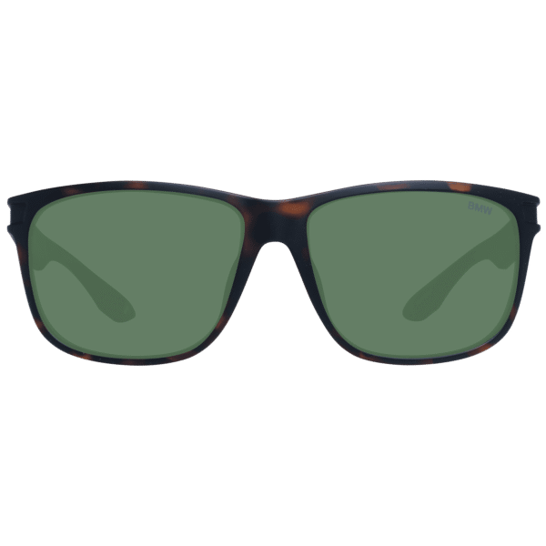 BMW Sonnenbrille BW0003 6052N – Frontansicht mit Kunststoff Rahmen und Grün Gläsern
