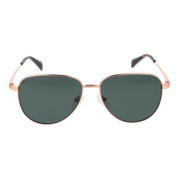 Bulget Sonnenbrille BG3335M 5804AP – Frontansicht mit Metall Rahmen und Grün Gläsern