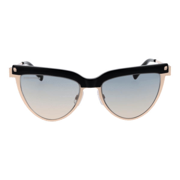 Dsquared2 Sonnenbrille DQ0302 5328B – Frontansicht mit Metall Rahmen und Türkis Gläsern