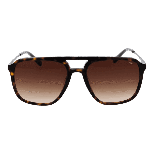 Fila Sonnenbrille SFI215 56722Y – Frontansicht mit Zellulose Azetat Rahmen und Braun Gläsern