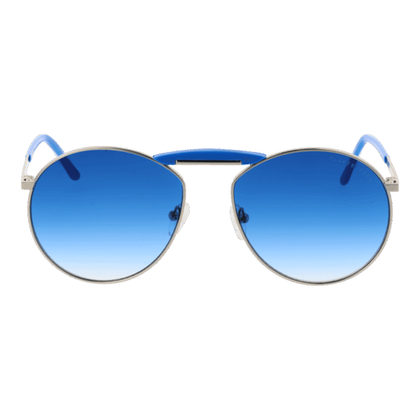 Funky Buddha Sonnenbrille FBS2024 57004 – Frontansicht mit Metall Rahmen und Blau Gläsern