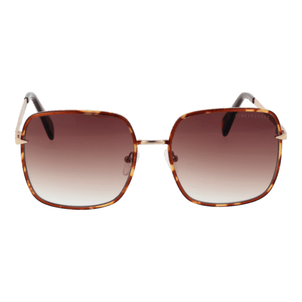 Funky Buddha Sonnenbrille FBS2025 58003 – Frontansicht mit Metall Rahmen und Braun Gläsern