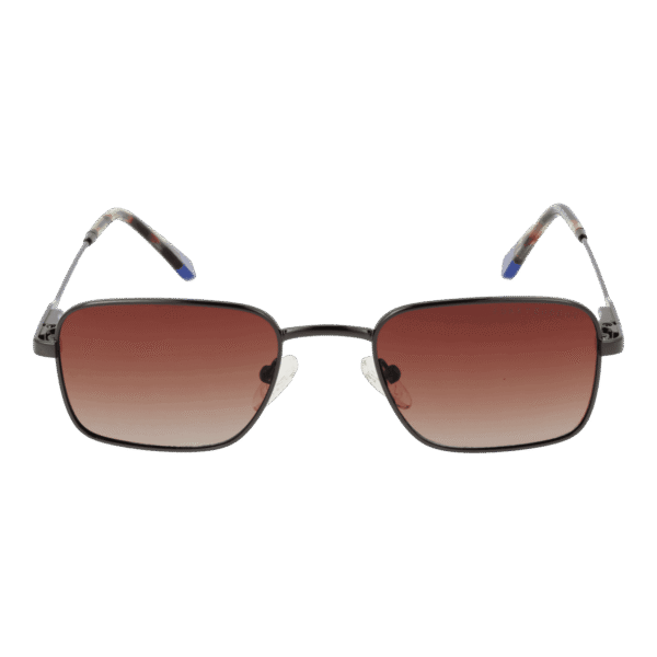 Funky Buddha Sonnenbrille FBS2028 48003 – Frontansicht mit Metall Rahmen und Braun Gläsern