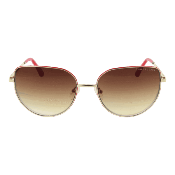 Funky Buddha Sonnenbrille FBS2029 59003 – Frontansicht mit Metall Rahmen und Braun Gläsern