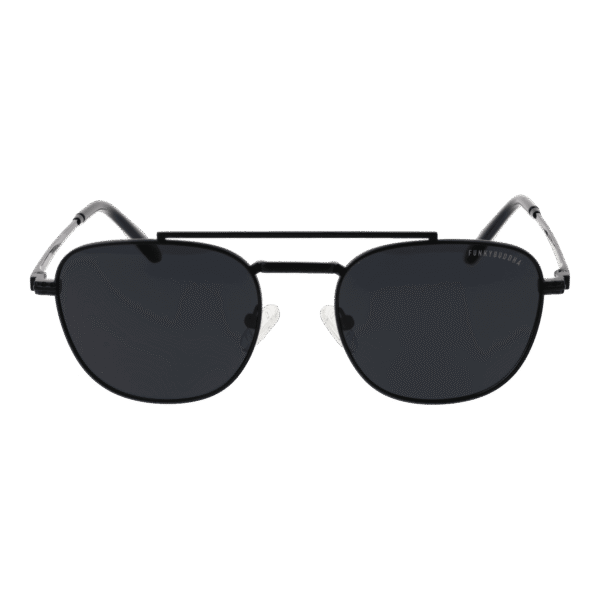Funky Buddha Sonnenbrille FBS2056 54002 – Frontansicht mit Metall Rahmen und Grau Gläsern