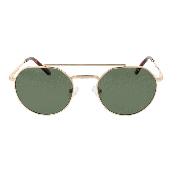 Funky Buddha Sonnenbrille FBS2057 53003 – Frontansicht mit Metall Rahmen und Grün Gläsern