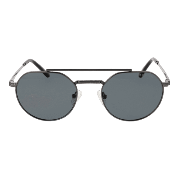 Funky Buddha Sonnenbrille FBS2057 53004 – Frontansicht mit Metall Rahmen und Grau Gläsern