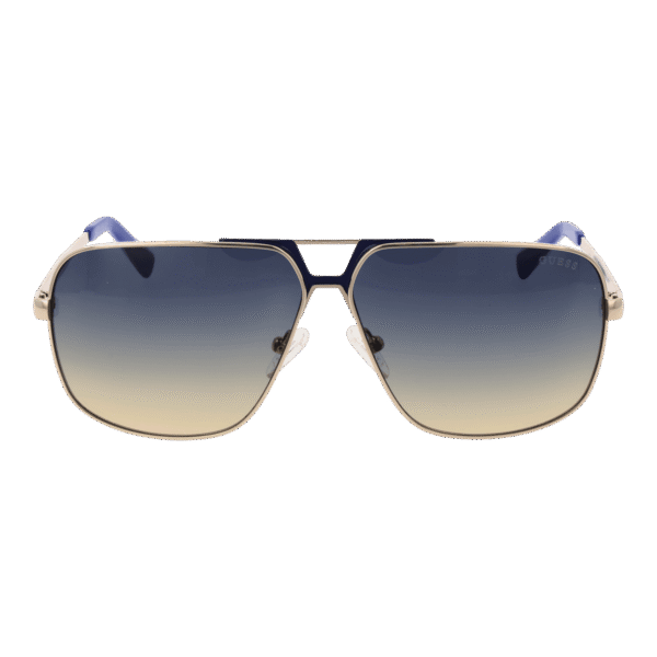 Guess Sonnenbrille GU00070 6132W – Frontansicht mit Metall Rahmen und Blau Gläsern