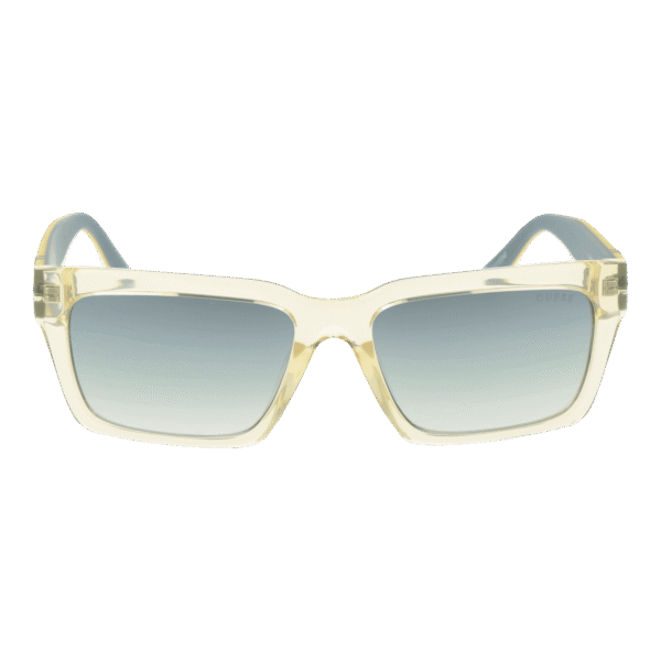 Guess Sonnenbrille GU00121 5639C – Frontansicht mit Edelstahl Rahmen und Grün Gläsern