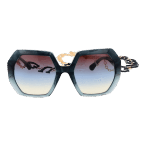 Guess Sonnenbrille GU7786 5786W – Frontansicht mit Edelstahl Rahmen und Blau Gläsern