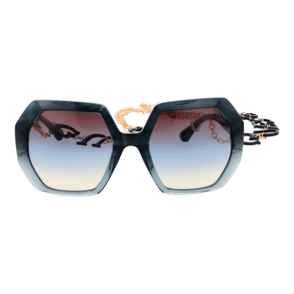 Guess Sonnenbrille GU7786 5786W – Frontansicht mit Edelstahl Rahmen und Blau Gläsern