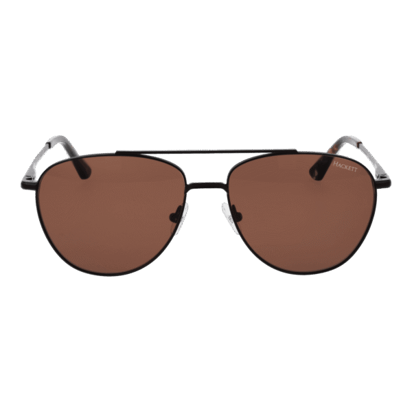 Hackett Sonnenbrille HSK1148 56002 – Frontansicht mit Metall Rahmen und Braun Gläsern