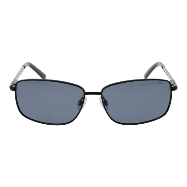 Invu Sonnenbrille B1216 61B – Frontansicht mit Metall Rahmen und Grau Gläsern