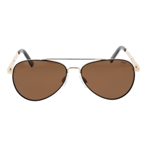 Invu Sonnenbrille B1306 58C – Frontansicht mit Metall Rahmen und Braun Gläsern