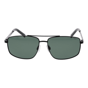Invu Sonnenbrille B1312 58A – Frontansicht mit Metall Rahmen und Grün Gläsern