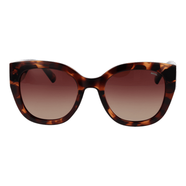 Invu Sonnenbrille B2222 52B – Frontansicht mit Kunststoff Rahmen und Braun Gläsern