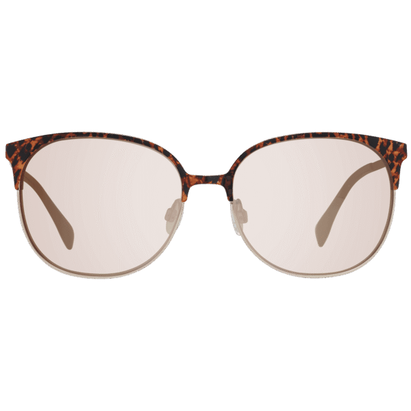 Karen Millen Sonnenbrille KM7013 57121 – Frontansicht mit Metall Rahmen und Braun Gläsern