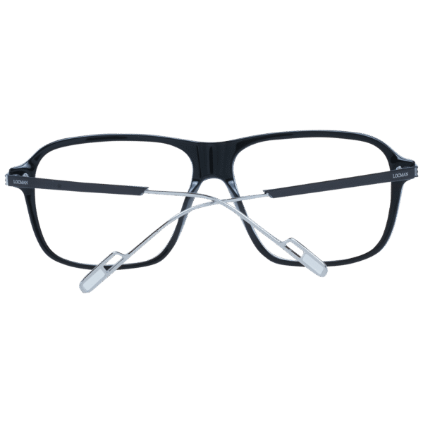 Frontansicht der Locman Brille LOCV003 58BLK – Rahmen Azetat & Metall