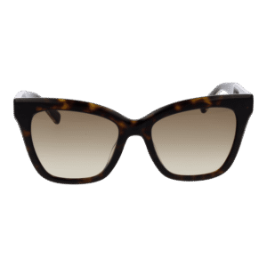 Longchamp Sonnenbrille LO699S 53240 – Frontansicht mit Azetat Rahmen und Braun Gläsern