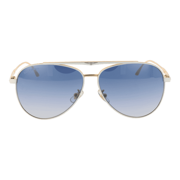 Longines Sonnenbrille LG0005-H 5930X – Frontansicht mit Metall Rahmen und Blau Gläsern