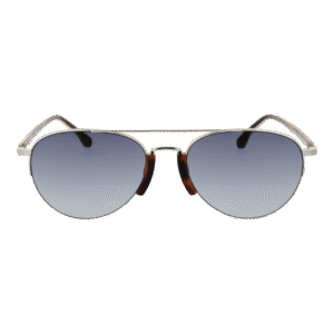 Lozza Sonnenbrille SL2394 570579 – Frontansicht mit Edelstahl Rahmen und Grau Gläsern