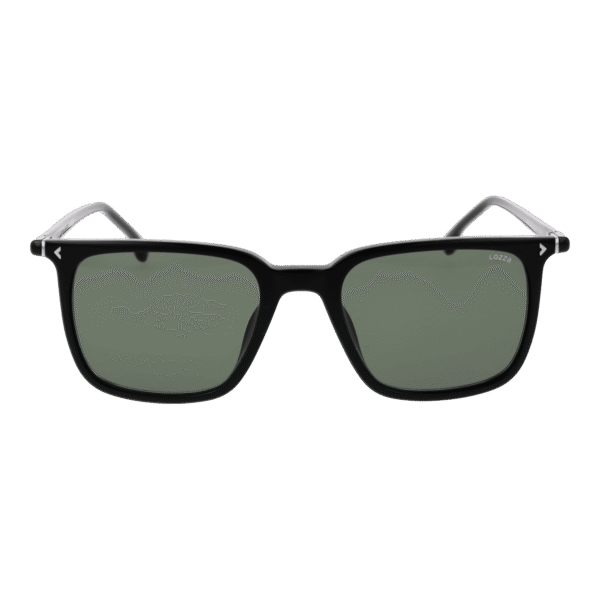 Lozza Sonnenbrille SL4320 520700 – Frontansicht mit Zellulose Azetat Rahmen und Grün Gläsern