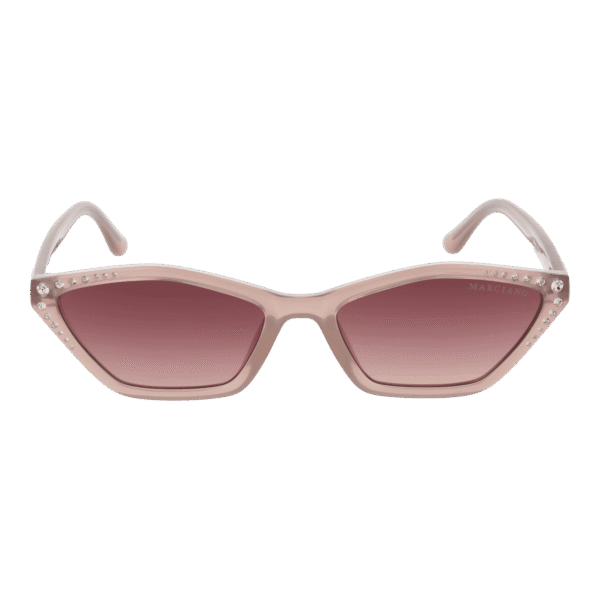 Marciano by Guess Sonnenbrille GM00002 5659T – Frontansicht mit Kunststoff Rahmen und Lila Gläsern