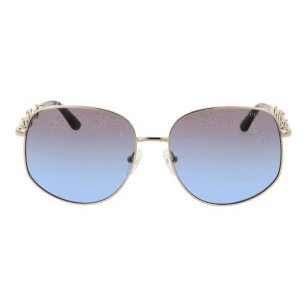 Marciano by Guess Sonnenbrille GM00003 5932W – Frontansicht mit Metall Rahmen und Blau Gläsern