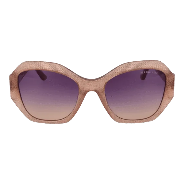 Marciano by Guess Sonnenbrille GM00007 5457Z – Frontansicht mit Azetat Rahmen und Lila Gläsern